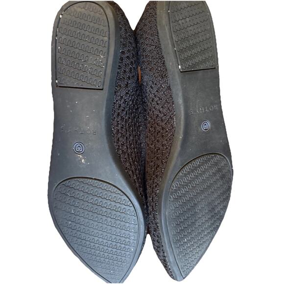 ROTHY'S 'The Point' Size 7 Black Knit Ballet Flat Ecco Friendly Washable - Picture 2 of 6